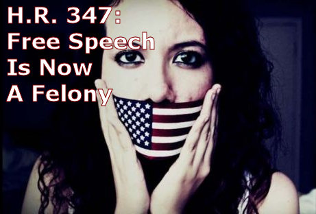 HR 347: Free Speech Is Now A Felony